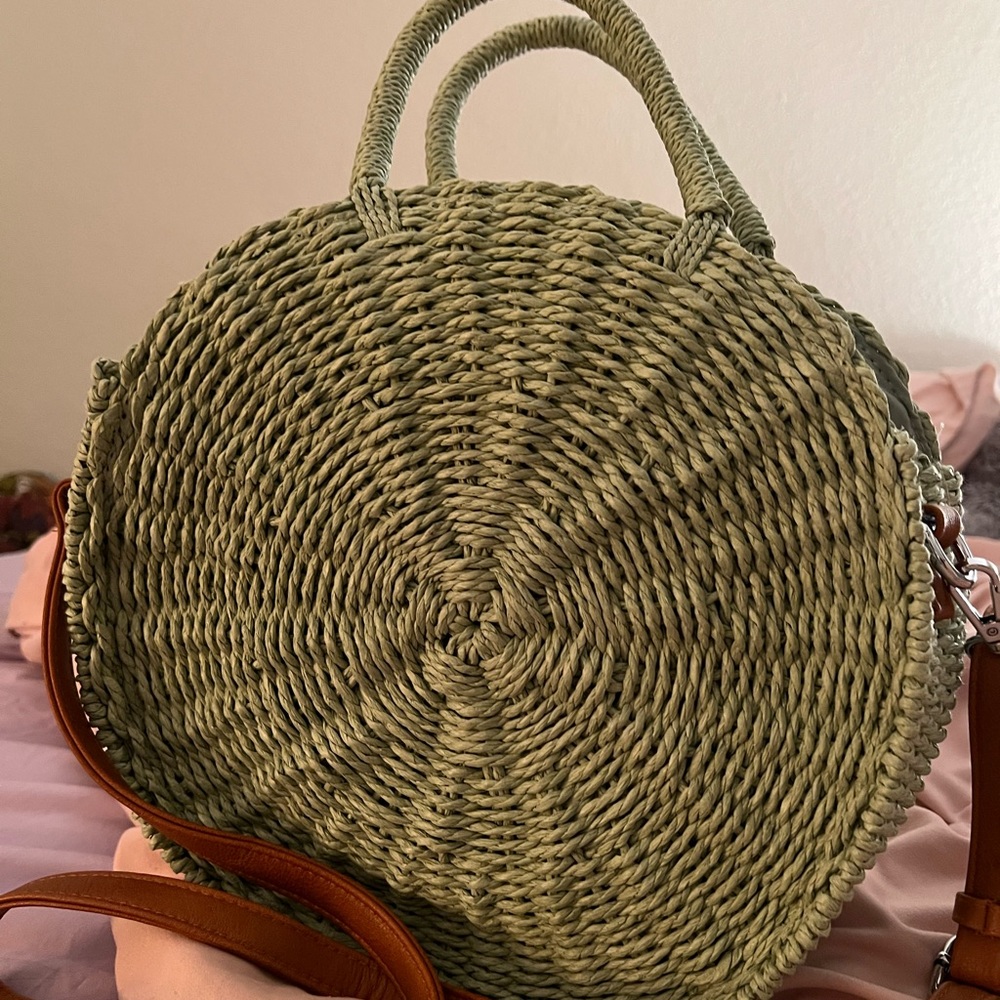 Woven teal bag